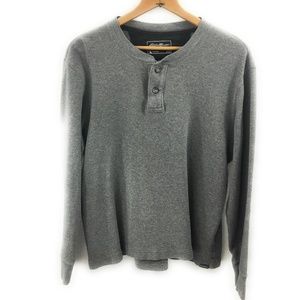 Eddie Bauer Mens Gray Thick Henley Shirt, XL